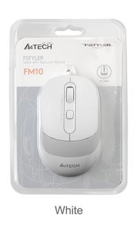 A4 TECH FM10 USB FSTYLER BEYAZ OPTİK 1600DP KABLOLU USB MOUSE - 1